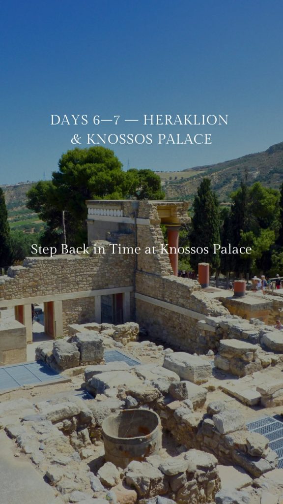 Ruins of Knossos Palace in Crete, Greece, a historic must-visit near Heraklion on a 10 day Crete itinerary.