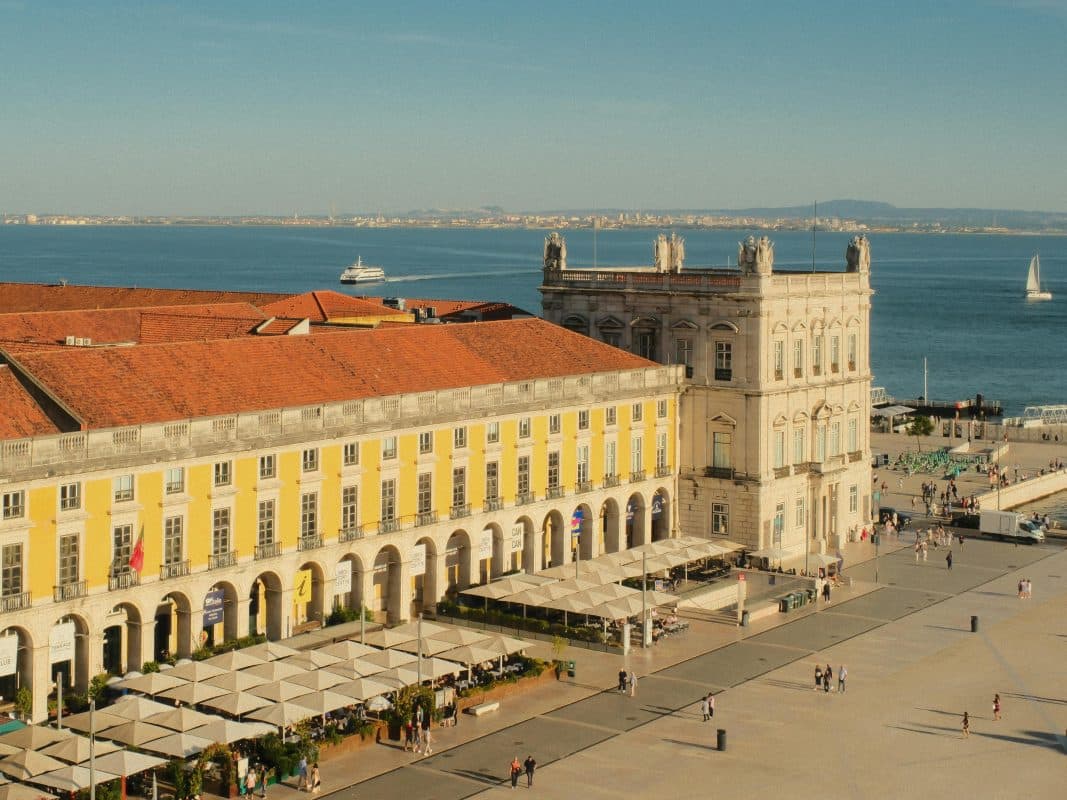 praca do comercio lisbon waterfront with tagus river view