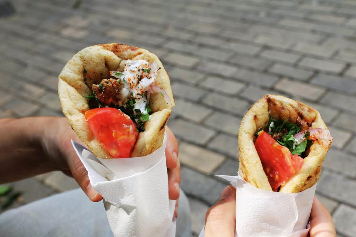 Greek gyro street food in Greece that travelers can buy for a few euros