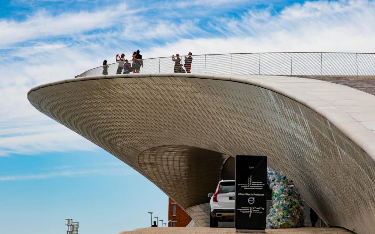 maat museum lisbon rooftop terrace with people overlooking the tagus river
