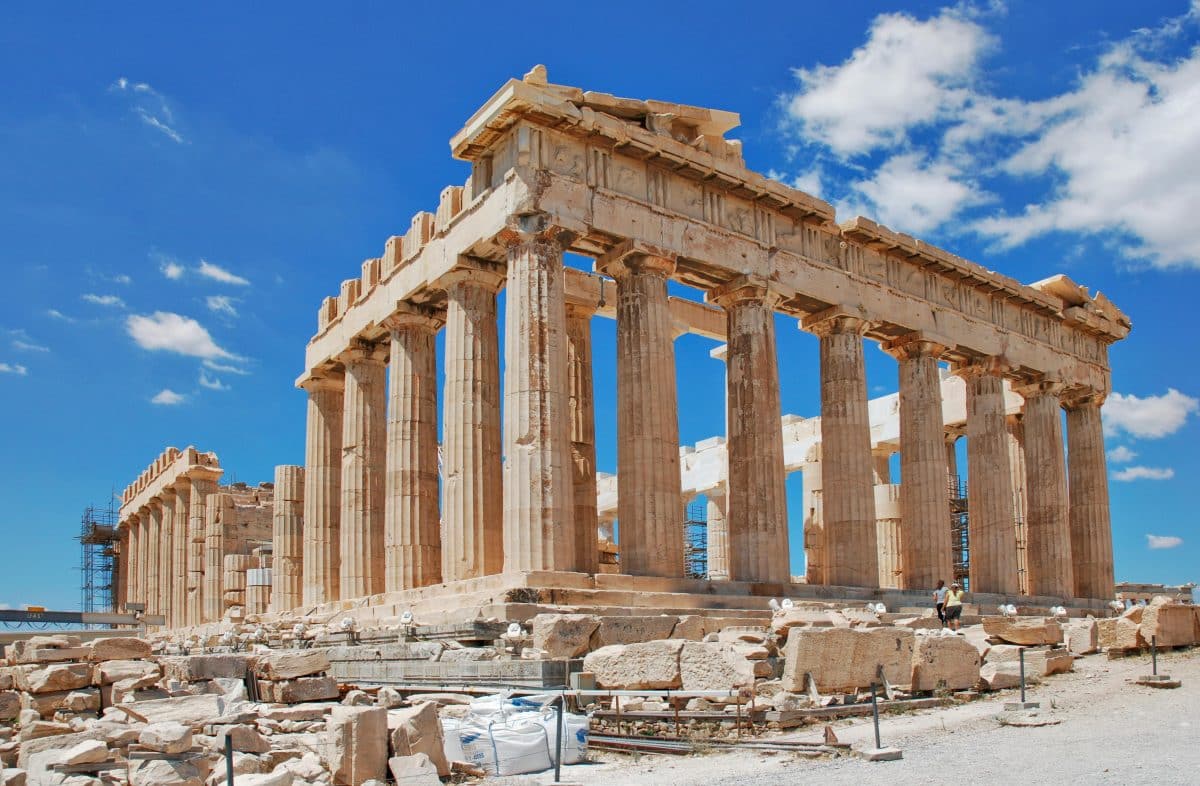 Parthenon temple on the Acropolis during a trip to Athens Greece