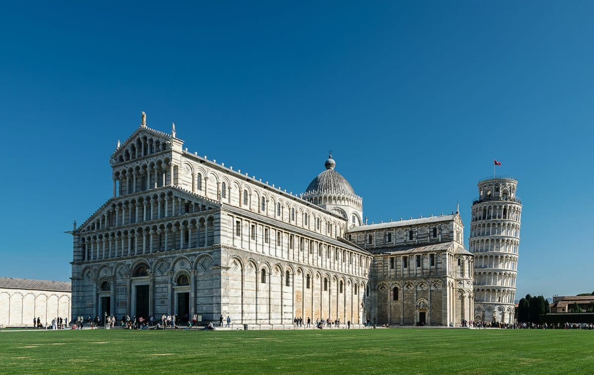 Leaning Tower of Pisa and Pisa Cathedral in Italy
