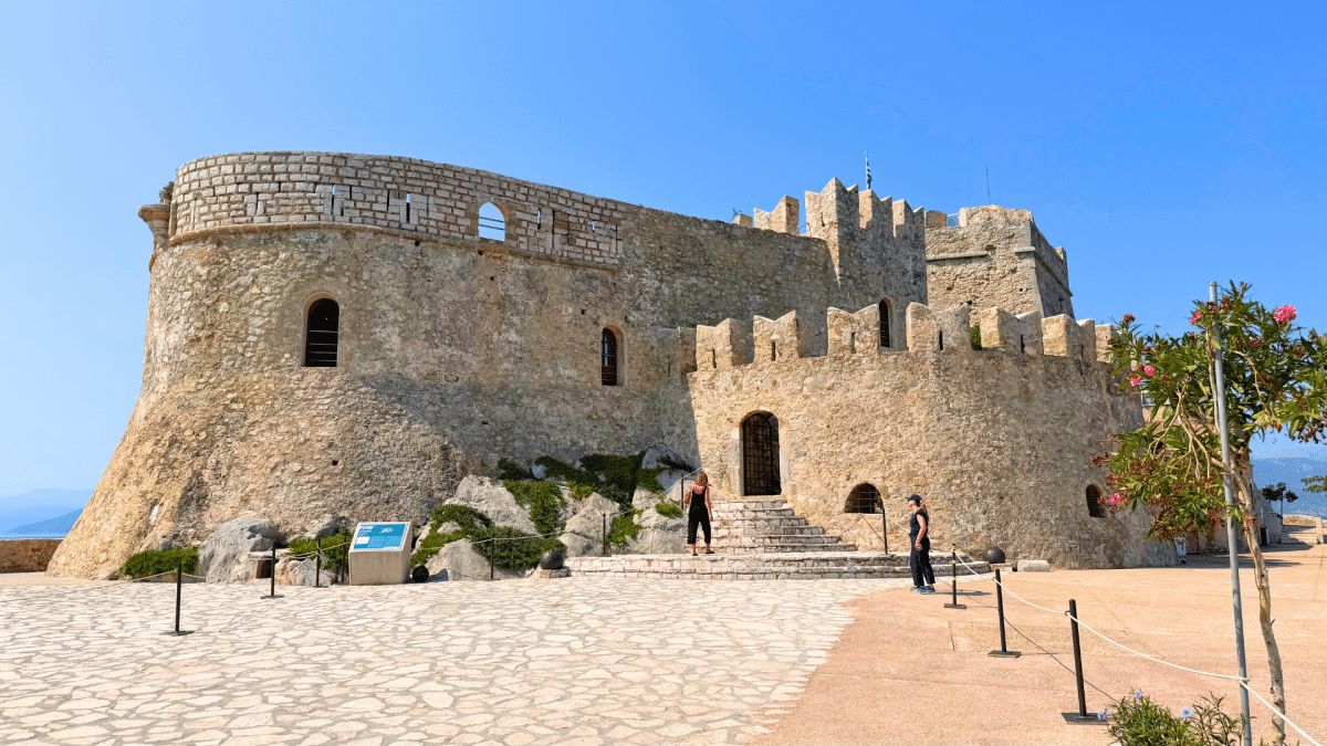 Bourtzi Castle on the water in Nafplio, Greece