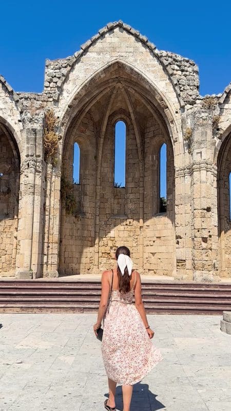 Panagia tou Bourgou church ruins in Rhodes Old Town, Greece